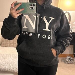 New York NY Gray Hoodie